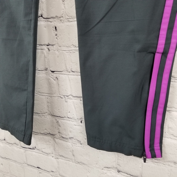ADIDAS | pink stripe gray athletic track pants - Picture 4 of 6